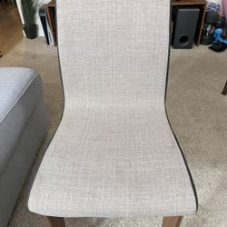 Upholstered Dining Chair – Modern Fabric Seat with Wood Legs