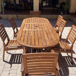 Teak Patio table w/chairs  $750.00 CASH, TEXT FOR PRICES.