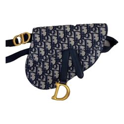 Auth DIOR/ChristianDior Saddle bag Mini/Oblique M0456CTZQ_M928 Dark Navy Cream -