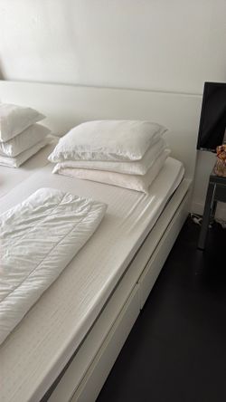 FREE - IKEA MALM King Bed Frame w/ 4 Storage Drawers - White - YOU Disassemble & Haul