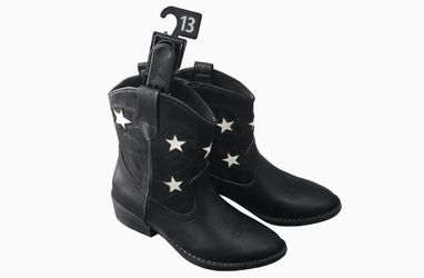 Western Star Unisex Kids Black & White Mid-Calf Cowboy Boots