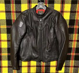Vanson Leather Motorcycle Jacket For Grunt Style Size M Full Zip Front Black