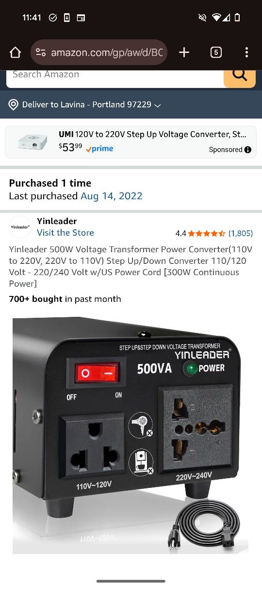 Voltage Transformer Power Convertor 110V To 220V