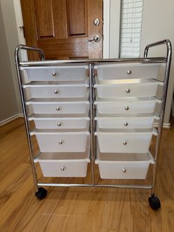 Rolling Storage Cart with 12 Drawers