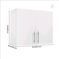 White Double Door Wall Cabinet 32 in