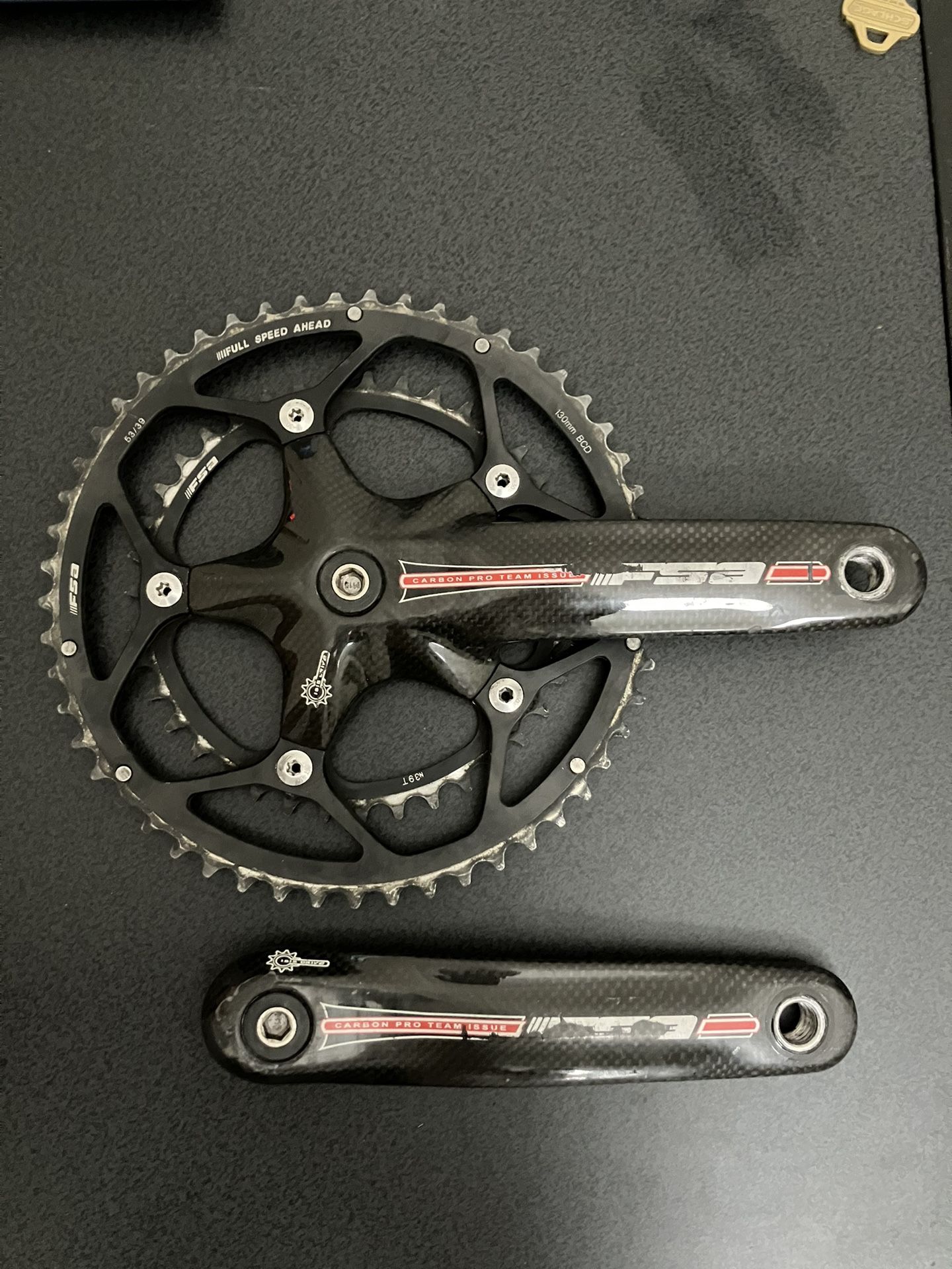 fsa carbon fiber crankset isis drive