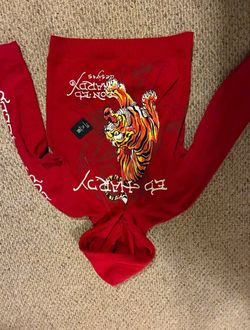 65$ Ed Hardy Red Tiger Graphic Hoodie