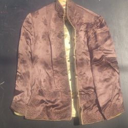 Vintage Asian Little Purple Detail Small Woman Jacket. No Size On It