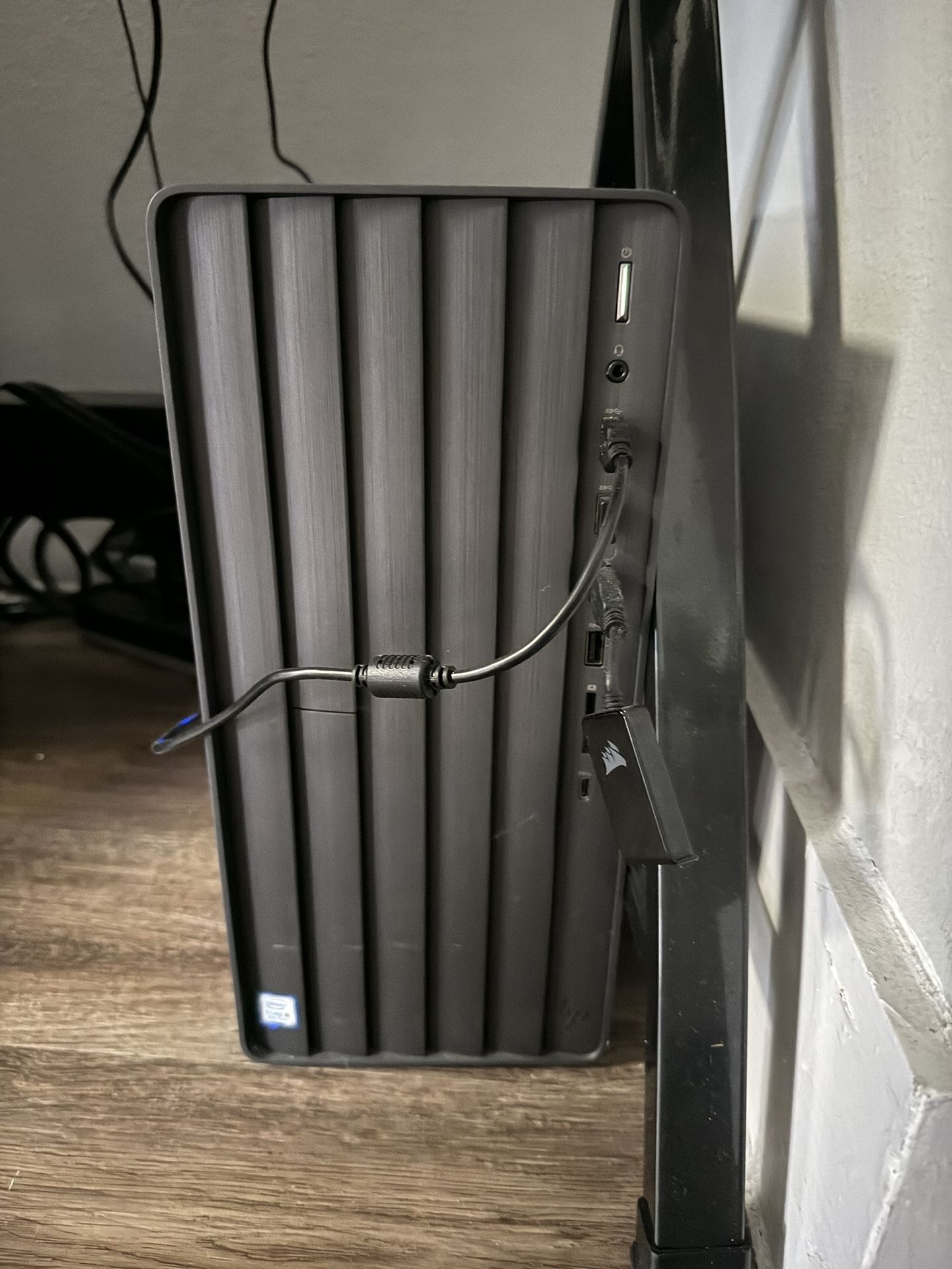 Computer Setup Including Desk And Chair