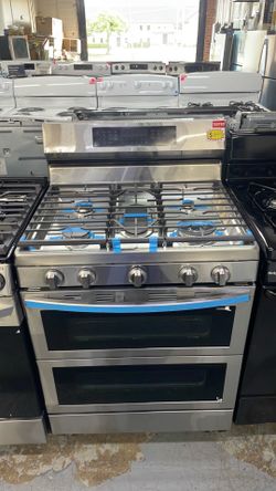 Samsung gas stove 5 burners double oven with air fry