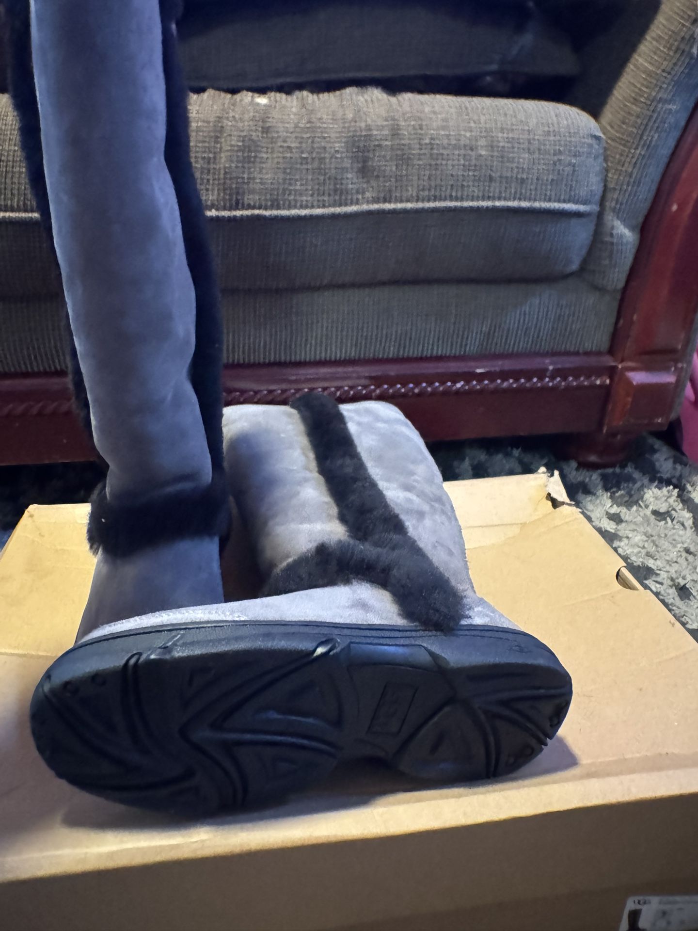 New UGG Sunburst Extra Tall Boots - Grey - Women's Size 7 $150