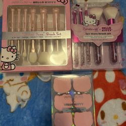 Hello Kitty Makeup Brush Packs And Sponges 