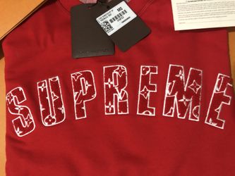 Supreme x Louis Vuitton Arc Logo Red Sweatshirt, Cheap Stclaircomo Jordan  outlet