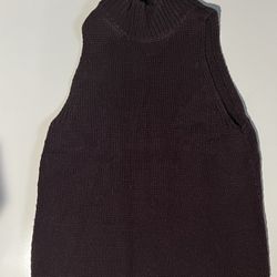 USED - Red Sleeveless Turtleneck Knit Sweater by Banana Republic
