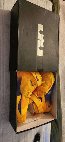 LeBron soldier is, gold-silver-purple 150 OBO SIZE 17