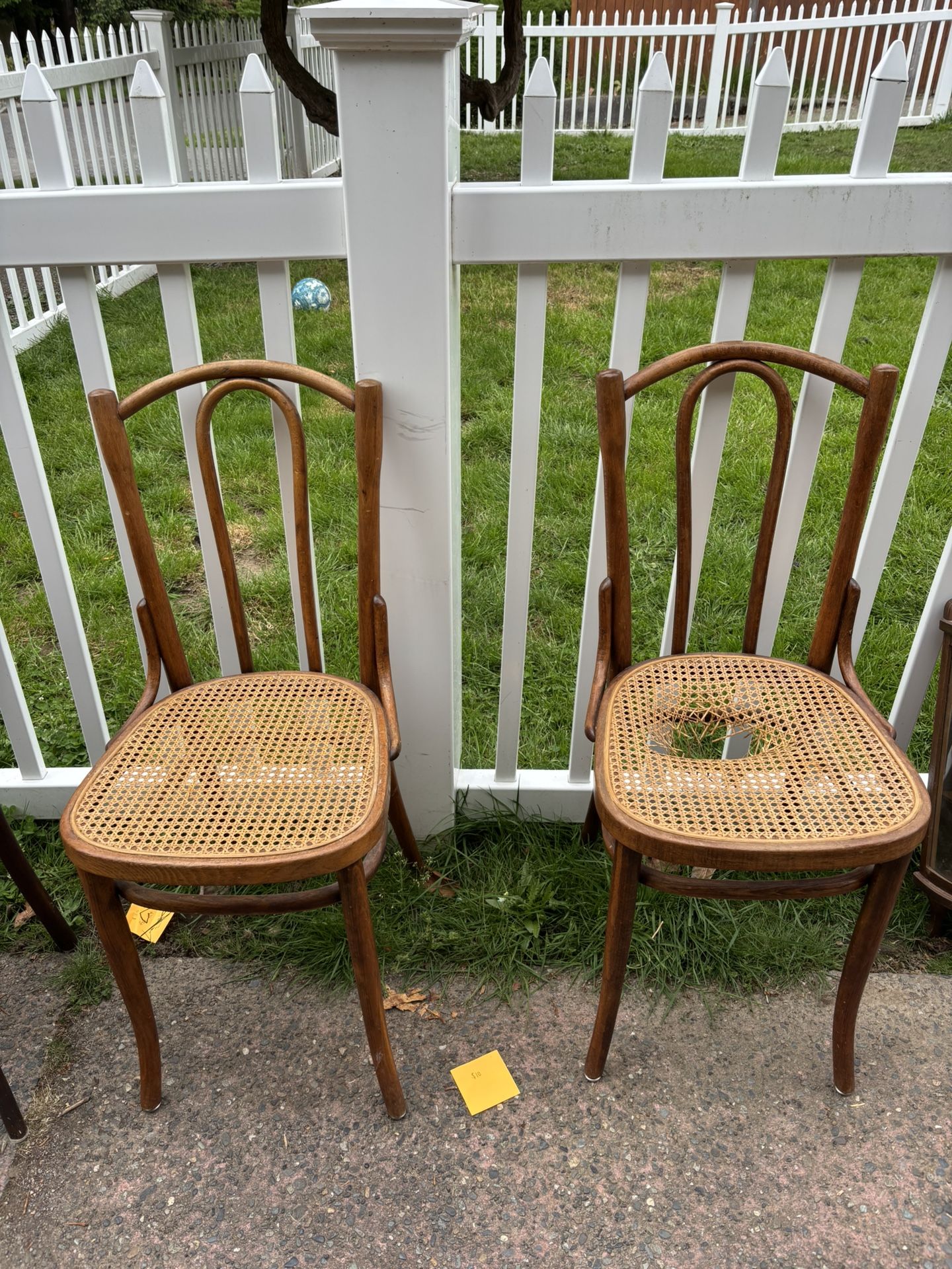 Antique Wooden Cane Chairs