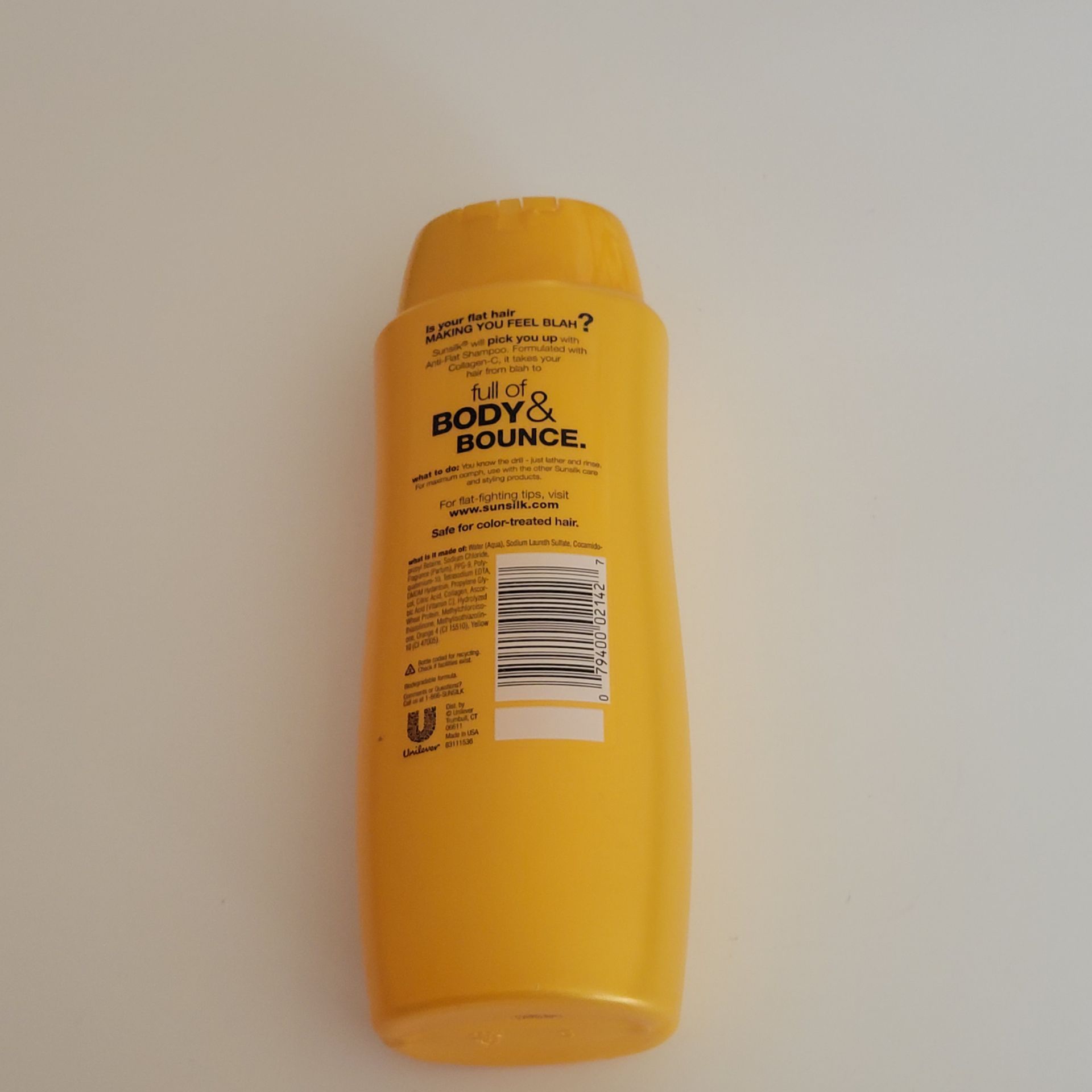 Hairapy Sunsilk Shampoo Anti-Flat with Collagen-C 22 fl oz Body Bounce
Made In USA New no box. Weight 1lb 9ozb plus shipping materials.
I have 2 bo