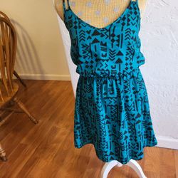 Aztec Design Three Pink Hearts Short Dress S