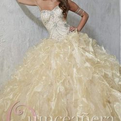 House Of Wu Gold Sweet 16 / Quinceañera Dress