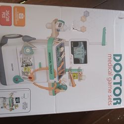 Doctor medical game set with medical trolly