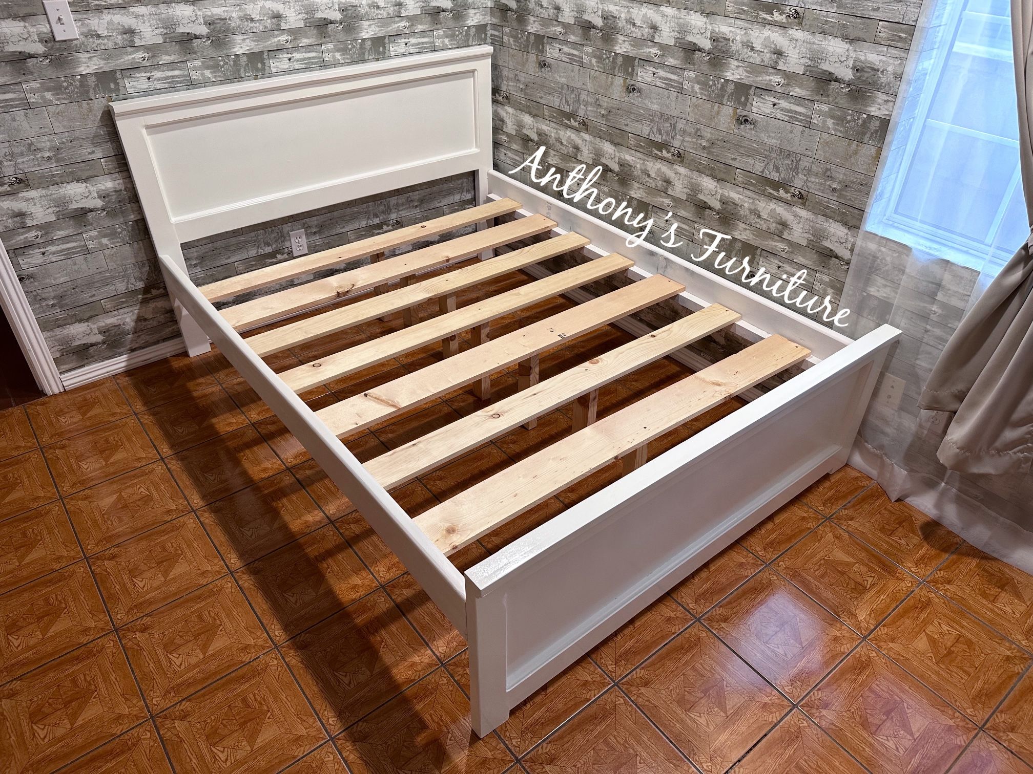 White Queen Bed Frame - No Mattress