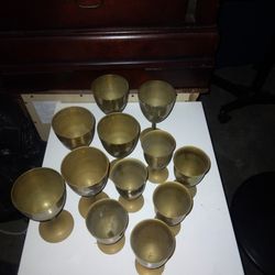 12 Brass Goblets 
