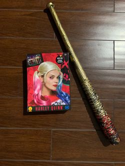 Harley Quinn Wig & Bat Halloween Costume