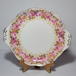 Royal Albert Cake Plate Tray Serena Pink Roses