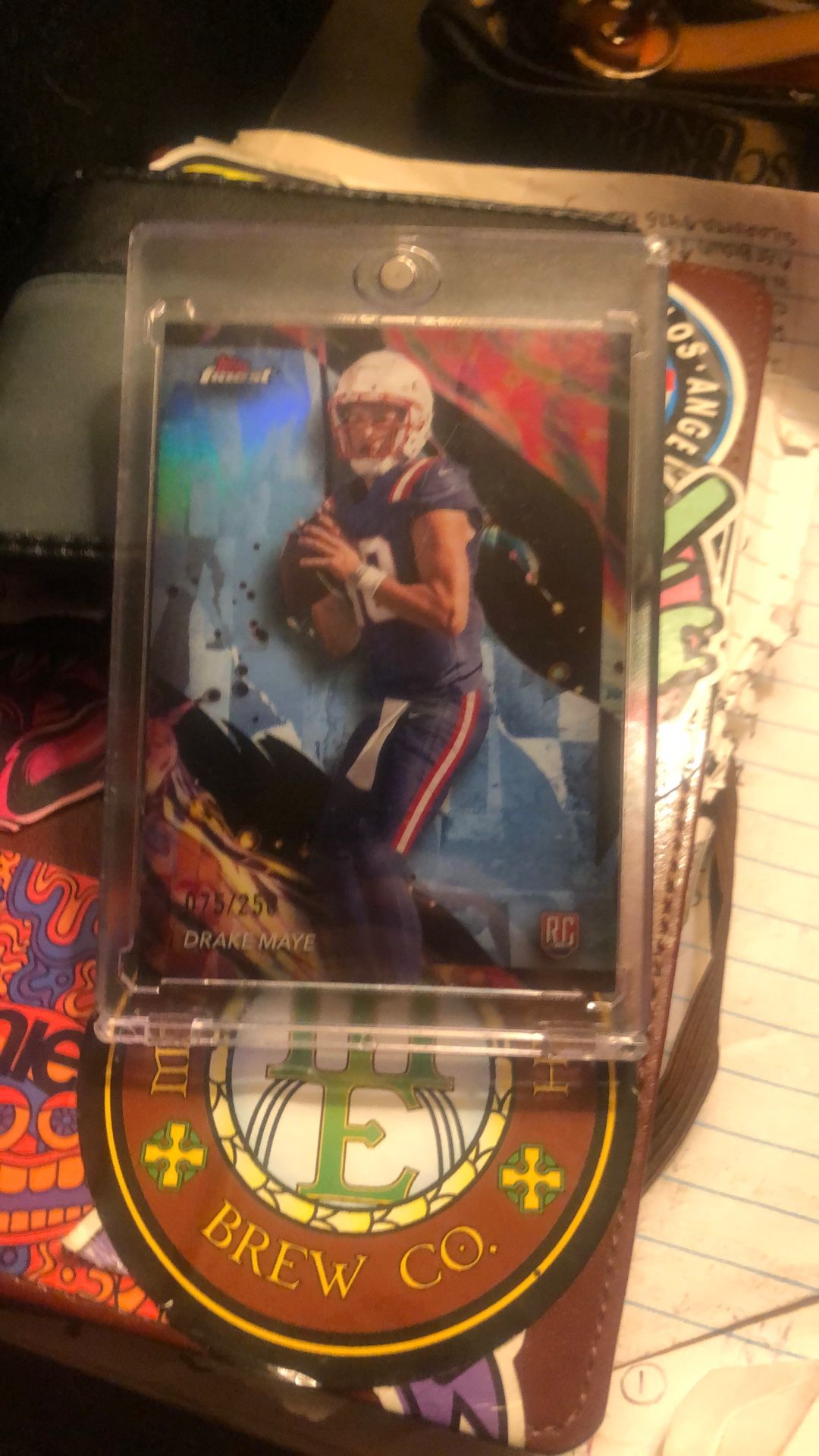 2024 Topps Finest Drake Maye Rc Sky BlueRefractor #162 Patriots 075/250