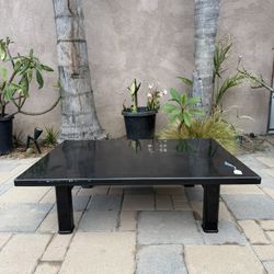 Rose Wood Black Lacquered Asian Low Profile Coffee Table Japanese Chinese Style