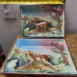 Juego Cuadros Porcelana Antiguos 