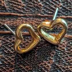 Tiffany & Co Elsa Peretti 8mm 18k (Gold) Open Heart Earrings