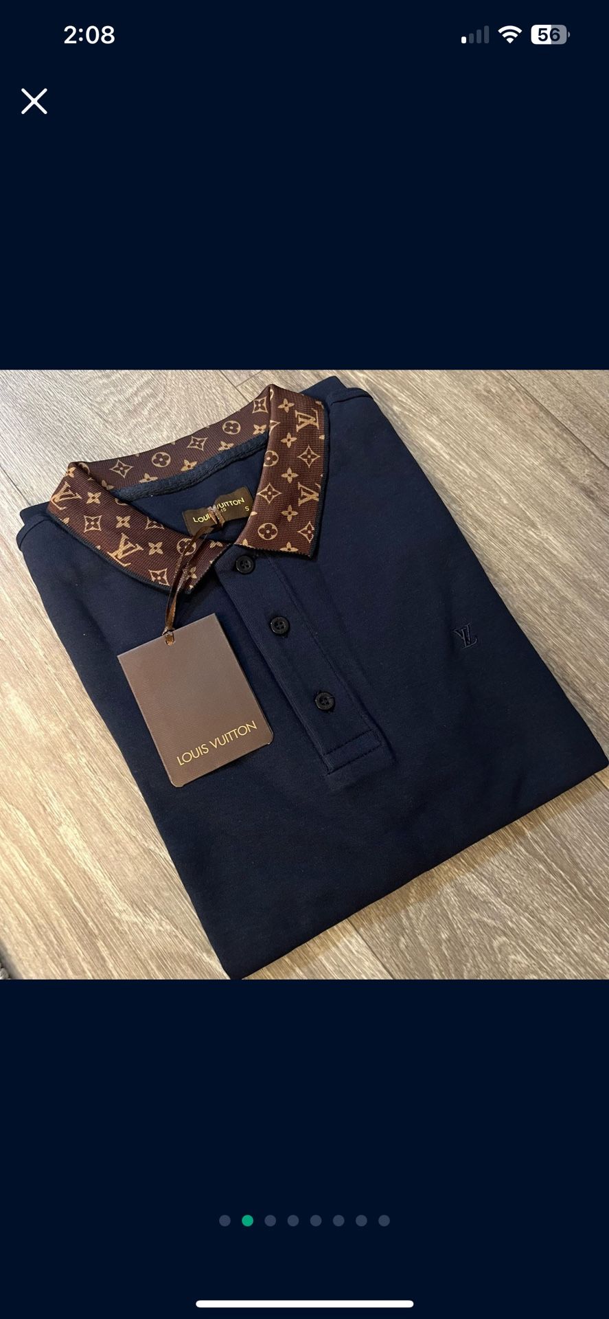NWT Louis Vuitton 3XL Navy Blue Cotton Man Shirt