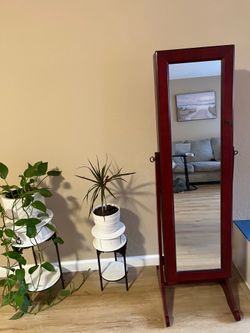 Lockable Jewelry Mirror Cabinet – Slim Design