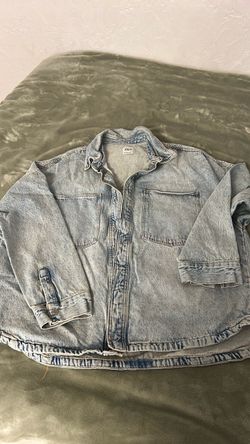 Zara Light Wash Denim Overshirt Jacket-large