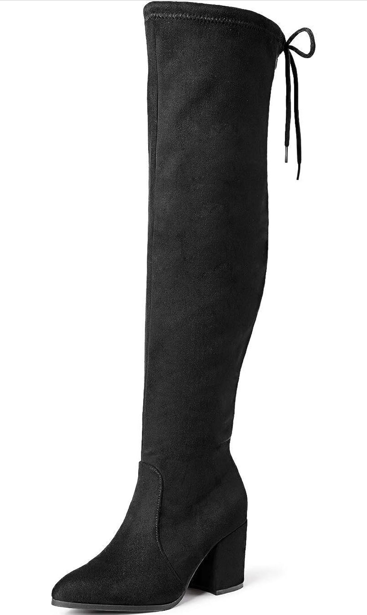 DREAM PAIRS Women’s Thigh High Boots Over the knee Stretch Block Heel Fashion Long Boots