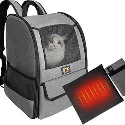 Heated Pet Carrier Backpack – Airline Approved, Safety Strap, Cozy Travel Bag for Cats & Small Dogs