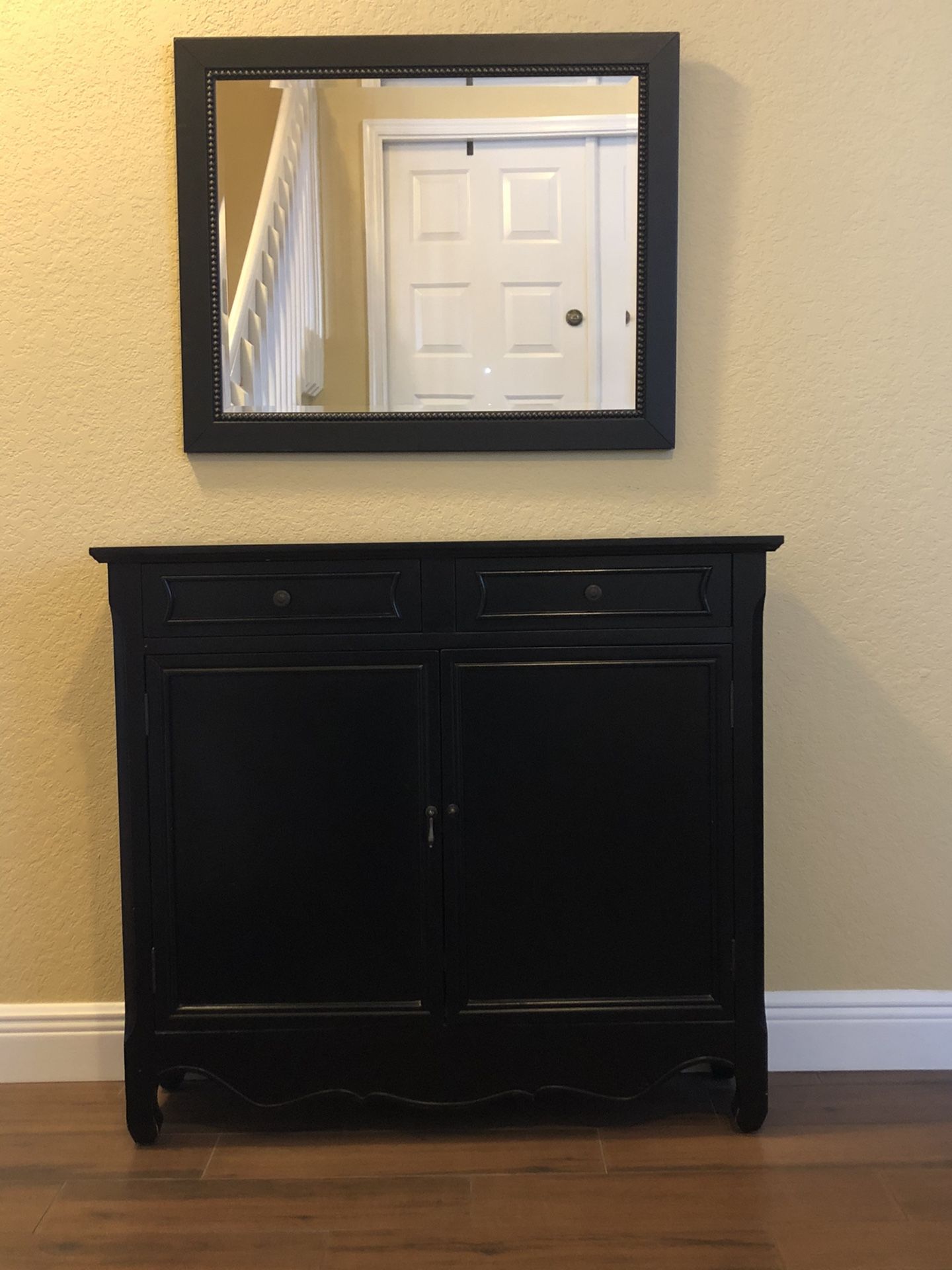 Cabinet and Mirror Set