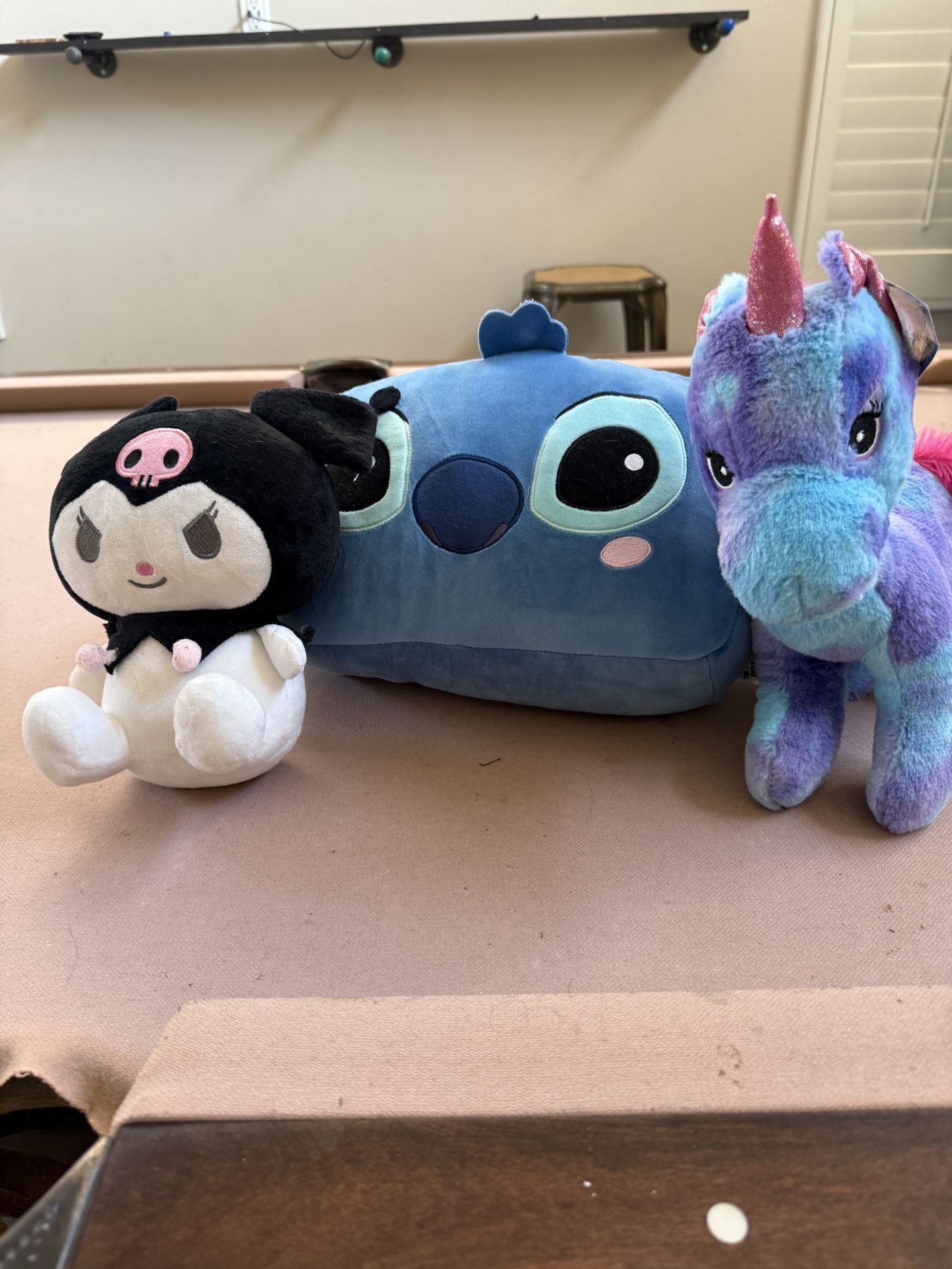 Kuromi, Stitch And Unicorn Plushies