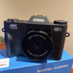 4K Digital Camera, 16X Digital Zoom, 32 GB SD card, 2Battery w/charger