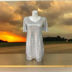 Silver Sequins Party Dress