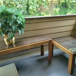 1 Bench Table and 1 Side Table Hard Wood