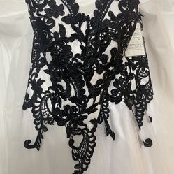 Black and white wedding dress