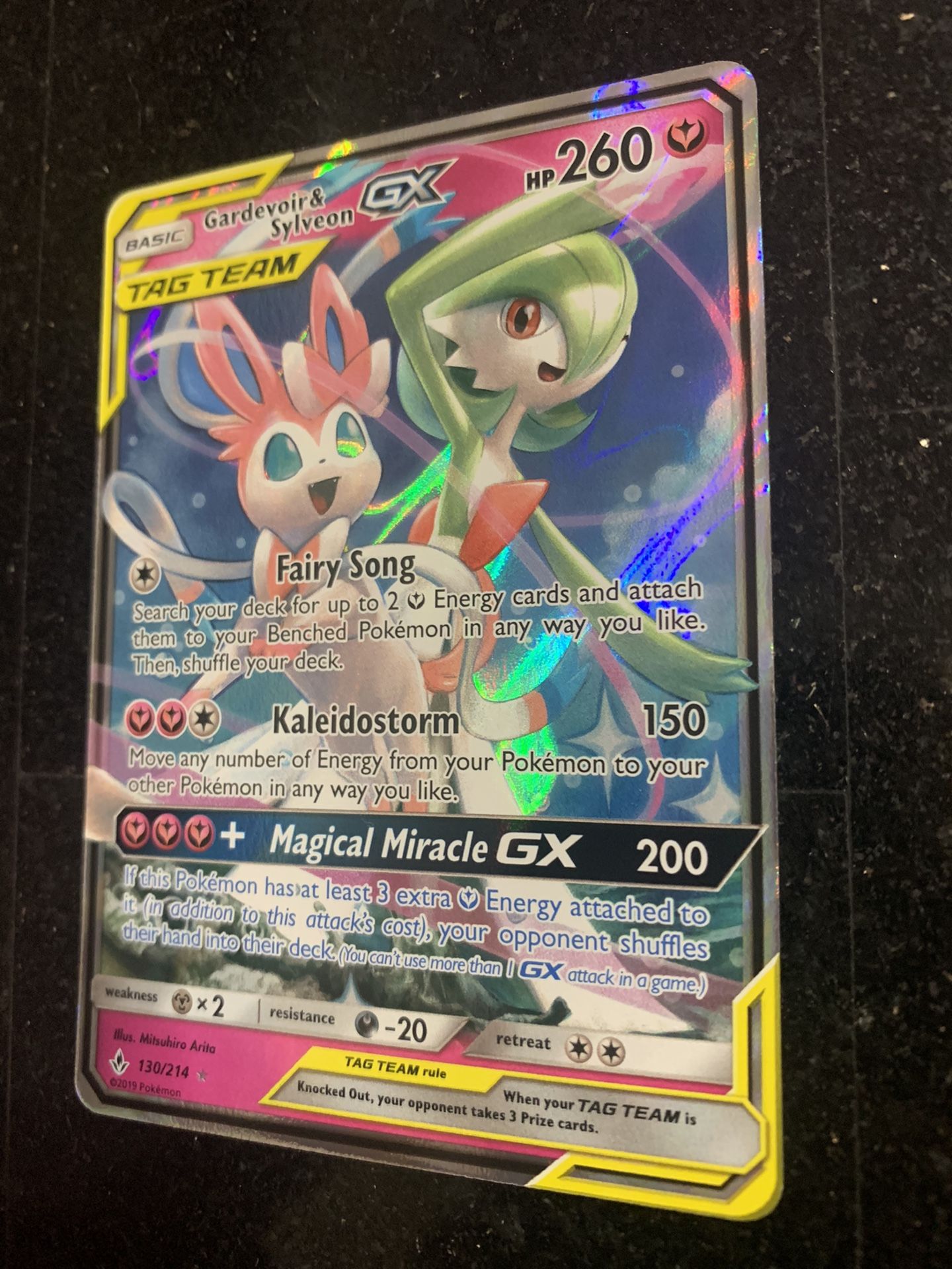 Gardevoir Sylveon GX 130/214 Ultra Rare Holo Unbroken Bonds Sun And Moon Pokemon