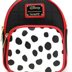 Loungefly CRUELLA DE VIL CONVERTIBLE MINI BACKPACK DESCRIPTION