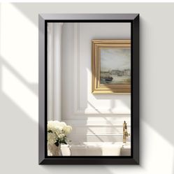 USHOWER 24x36 Bathroom Mirror – Black Aluminum Frame