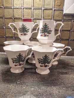 Vintage Porcelain Christmas Tea Set