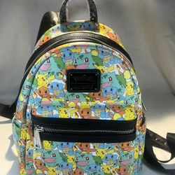 Loungefly Pokemon Starters Allover Print Anime Cosplay Pikachu Backpack NEW‼️