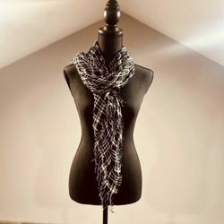 Black & White Plaid Scarf