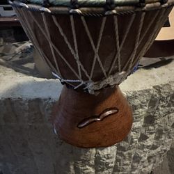 Hand Carved Tribal Wood Small Djembe Drum 7" X 5"